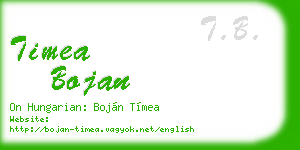timea bojan business card